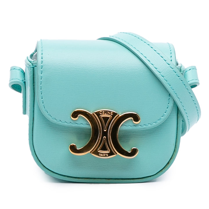Celine Cuir Triomphe AirPods Étui with Strap