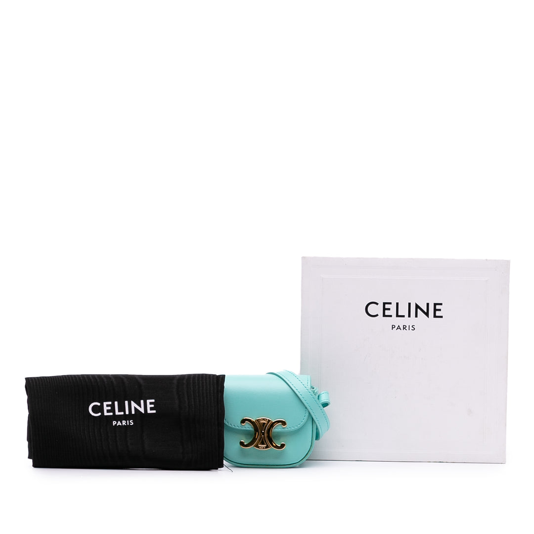 Celine Cuir Triomphe AirPods Étui with Strap