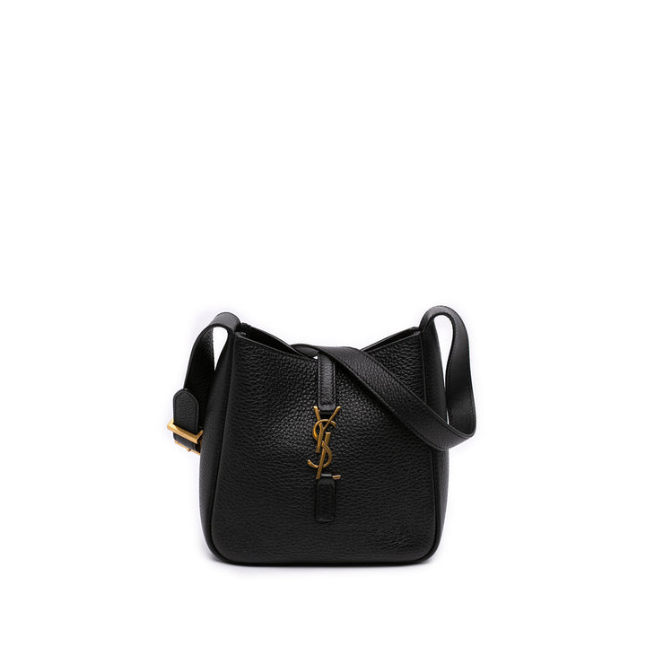grainé Souple Le 5 a 7 Souple Hobo Baby Cuir de veau grainé Noir