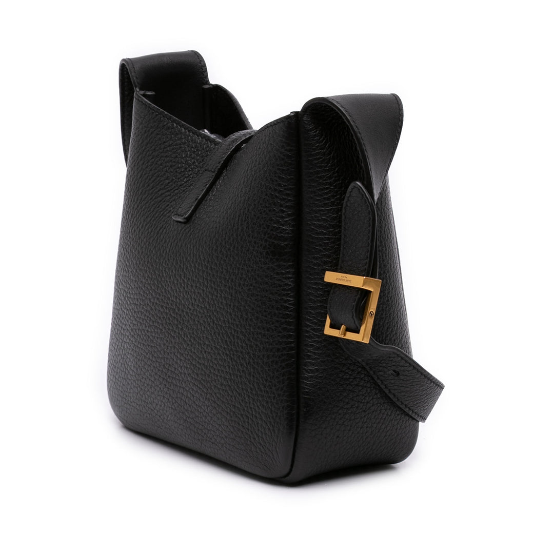 grainé Souple Le 5 a 7 Souple Hobo Baby Cuir de veau grainé Noir