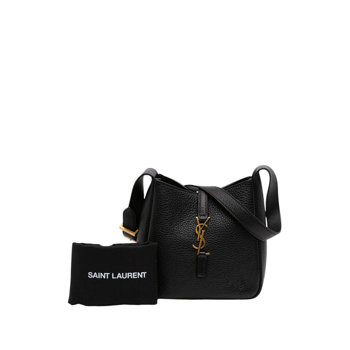 grainé Souple Le 5 a 7 Souple Hobo Baby Cuir de veau grainé Noir