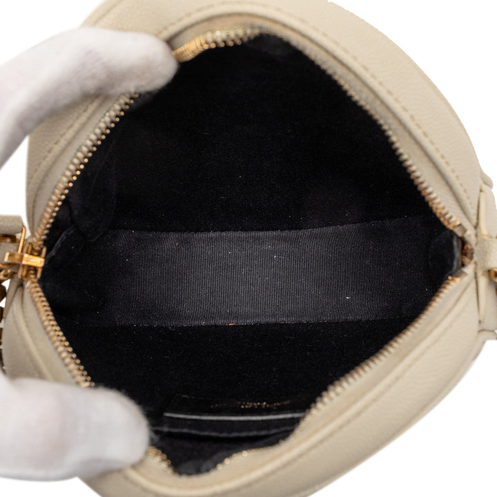 Saint Laurent Grain De Poudre Chevron Rond Vinyle Sac caméra