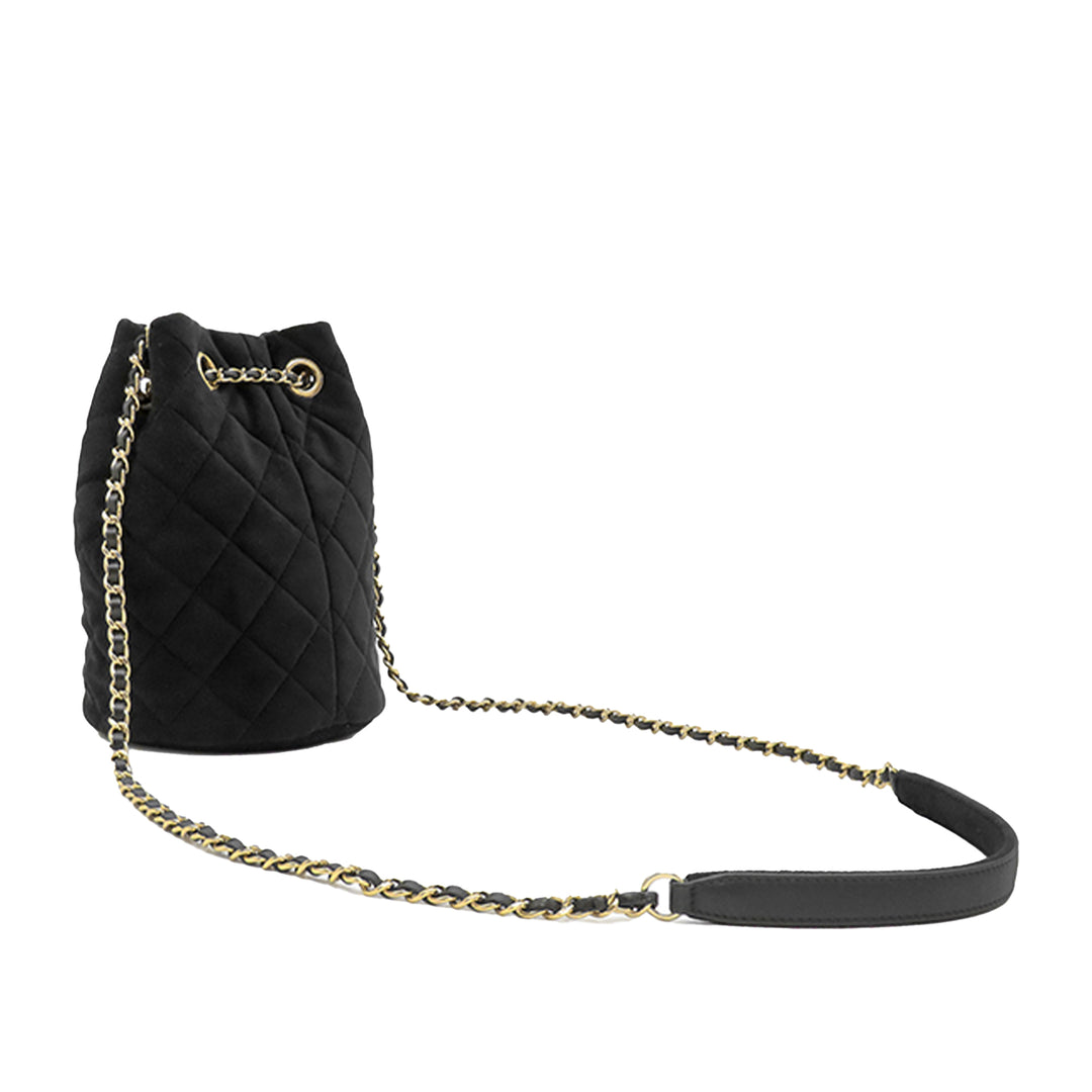 Chanel Matelassé Velours Cristal Perle Crush Bucket Sac