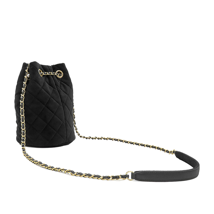 Chanel Matelassé Velours Cristal Perle Crush Bucket Sac