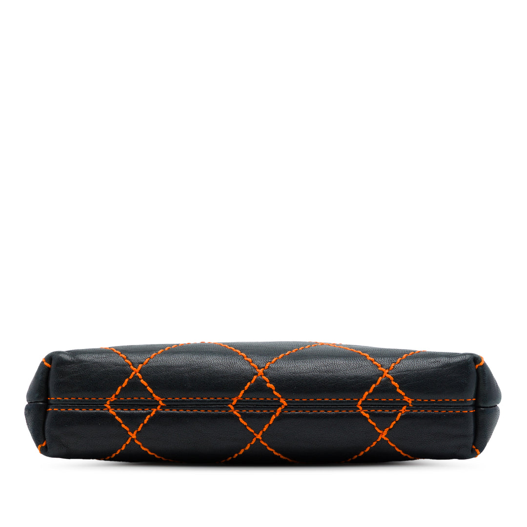 CC Wild Stitch Chaîne Pochette Cuir d'agneau Noir