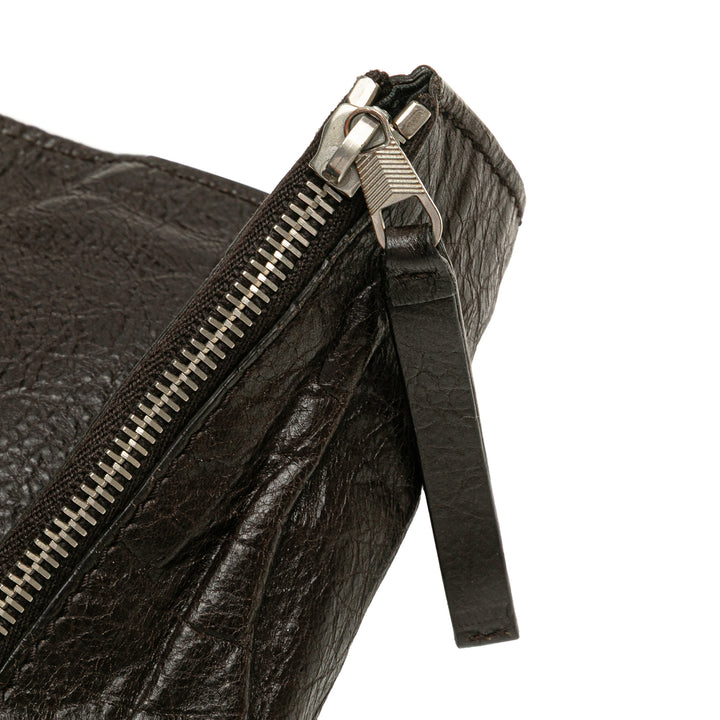 Lambskin Leather Briefcase Brown - Gaby Paris