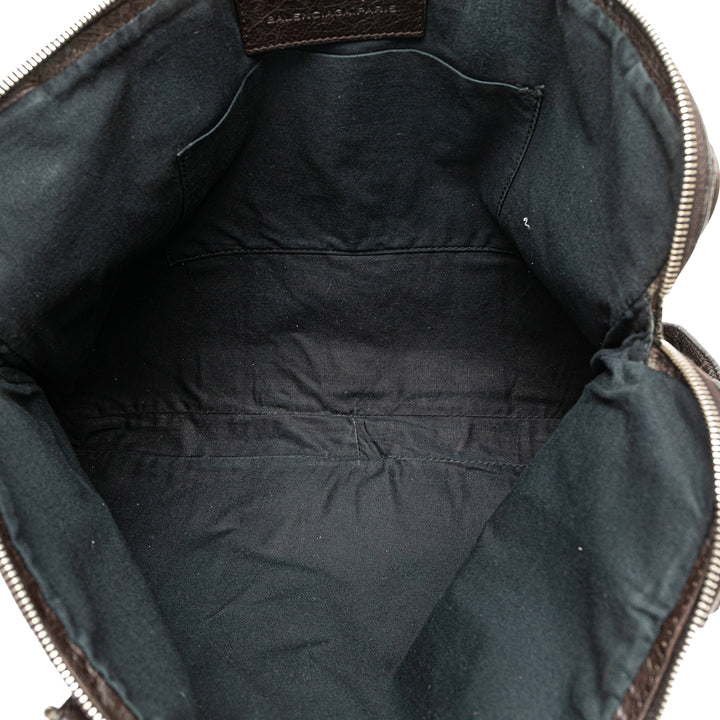Lambskin Leather Briefcase Brown - Gaby Paris