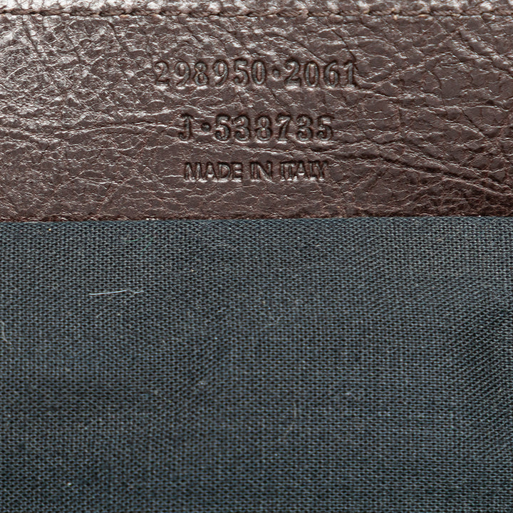 Lambskin Leather Briefcase Brown - Gaby Paris