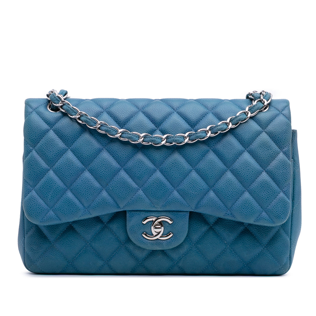 Chanel Classic Double rabat Jumbo Cuir caviar