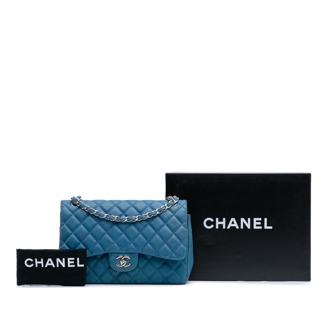 Chanel Classic Double rabat Jumbo Cuir caviar