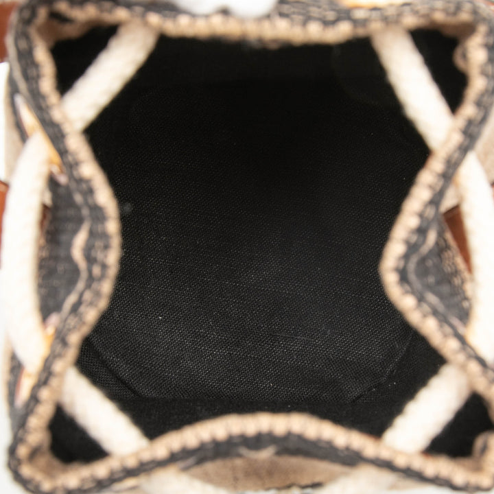 Celine Small Triomphe Raffia Drawstring Bucket Sac