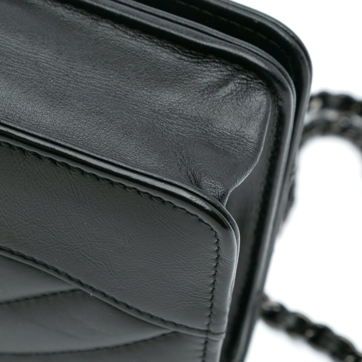 Chanel Chevron Aged Cuir de veau Gabrielle Wallet On Chain Noir – GABY PARIS Authentique