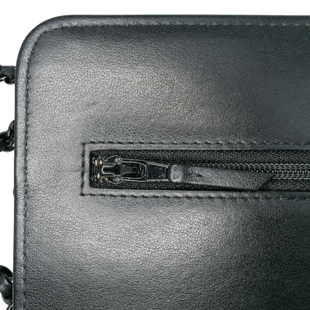 Chanel Chevron Aged Cuir de veau Gabrielle Wallet On Chain Noir – GABY PARIS Authentique