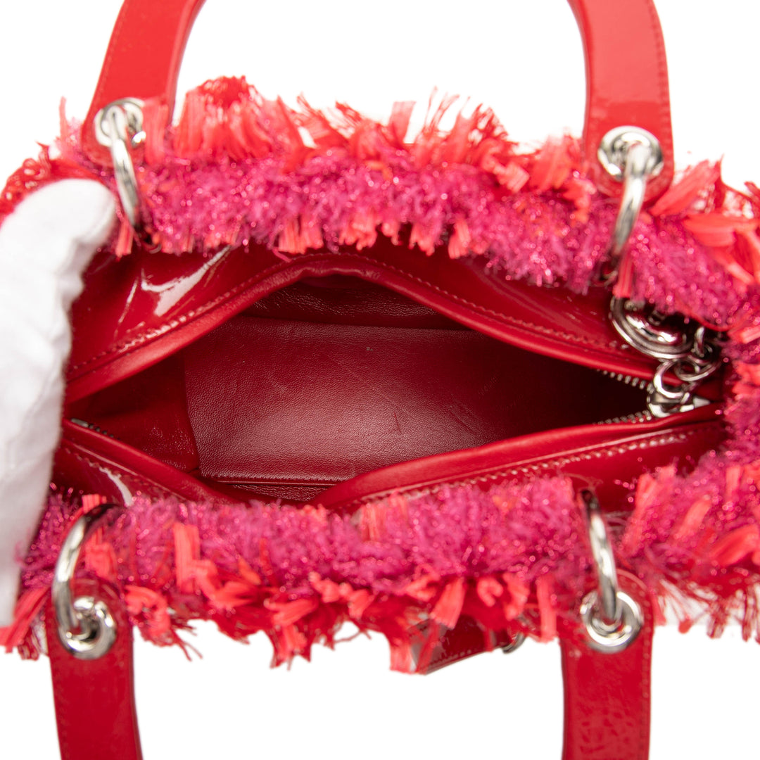 Dior Fringe Strass Lady Dior Moyen Tweed