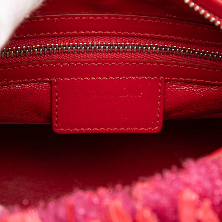 Dior Fringe Strass Lady Dior Moyen Tweed
