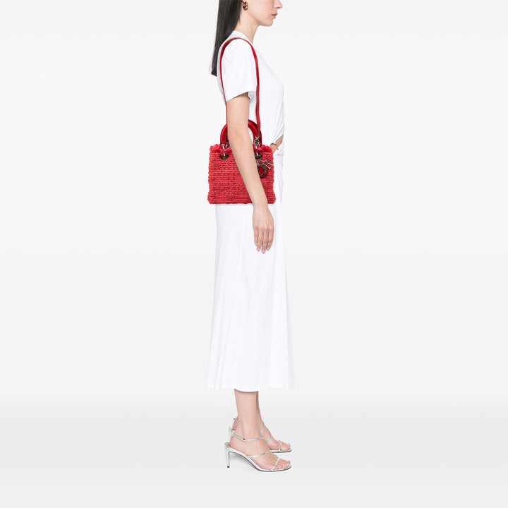 Dior Fringe Strass Lady Dior Moyen Tweed