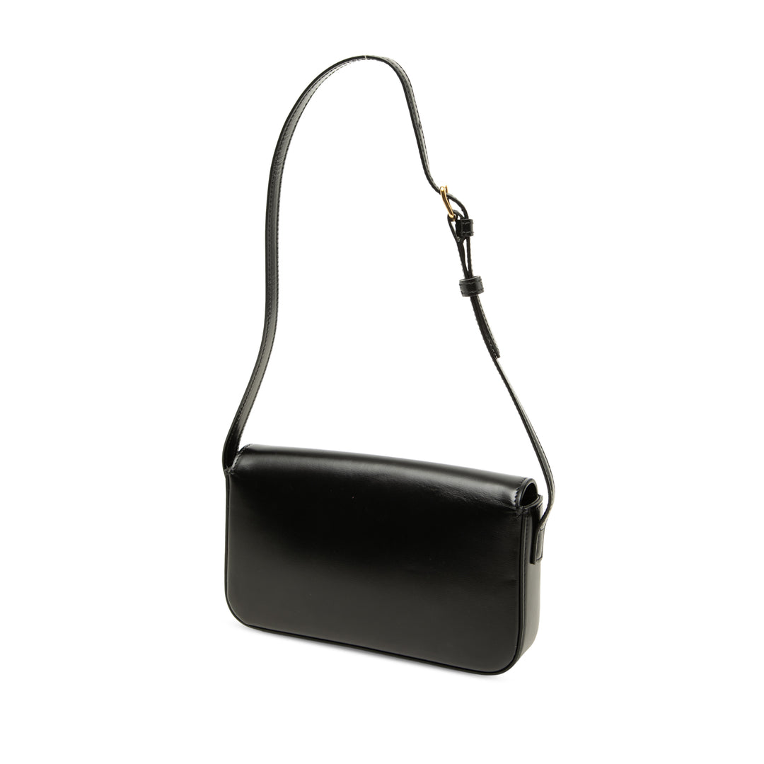 Celine brillant Triomphe Claude Sac Cuir de veau Noir