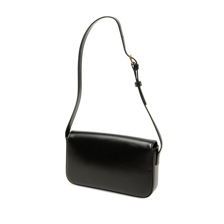 Celine brillant Triomphe Claude Sac Cuir de veau Noir