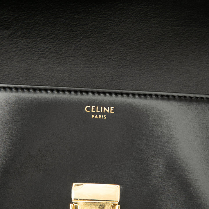 Celine brillant Triomphe Claude Sac Cuir de veau Noir
