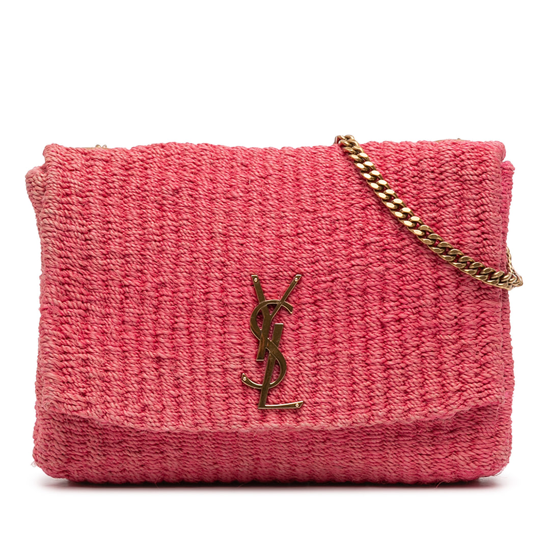 Saint Laurent Medium Raffia Monogram Kate Sac porté croisé