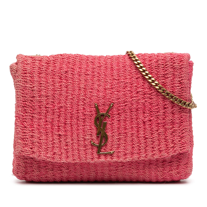Saint Laurent Medium Raffia Monogram Kate Sac porté croisé