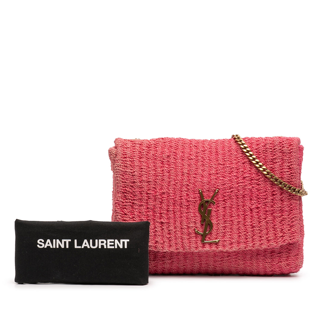 Saint Laurent Medium Raffia Monogram Kate Sac porté croisé