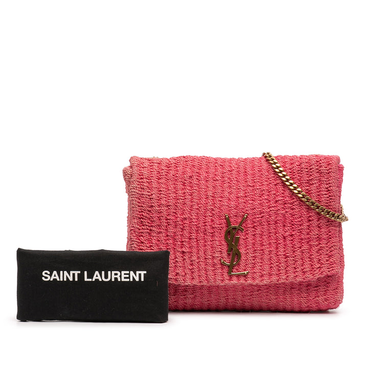 Saint Laurent Medium Raffia Monogram Kate Sac porté croisé