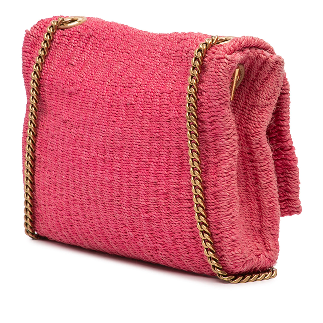 Saint Laurent Medium Raffia Monogram Kate Sac porté croisé