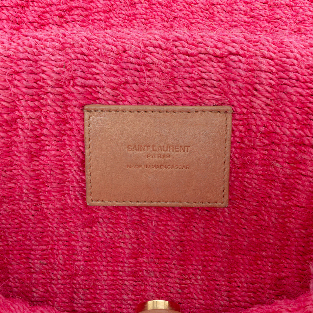 Saint Laurent Medium Raffia Monogram Kate Sac porté croisé