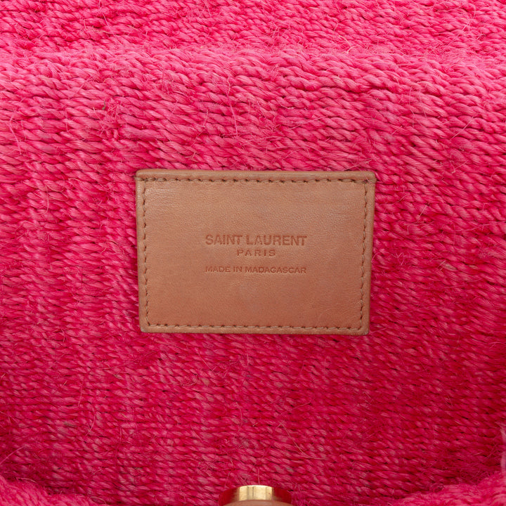 Saint Laurent Medium Raffia Monogram Kate Sac porté croisé