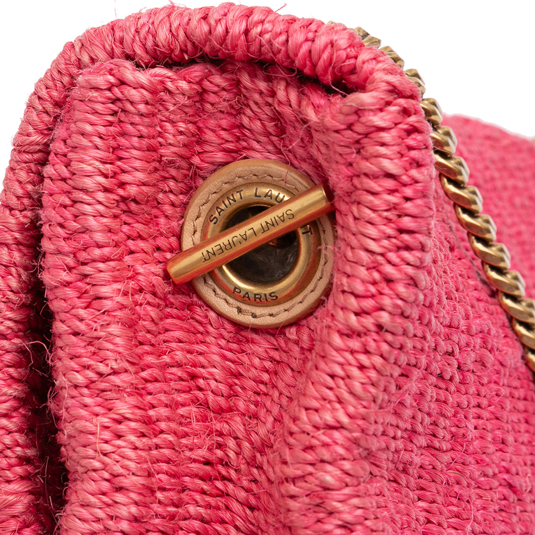 Saint Laurent Medium Raffia Monogram Kate Sac porté croisé