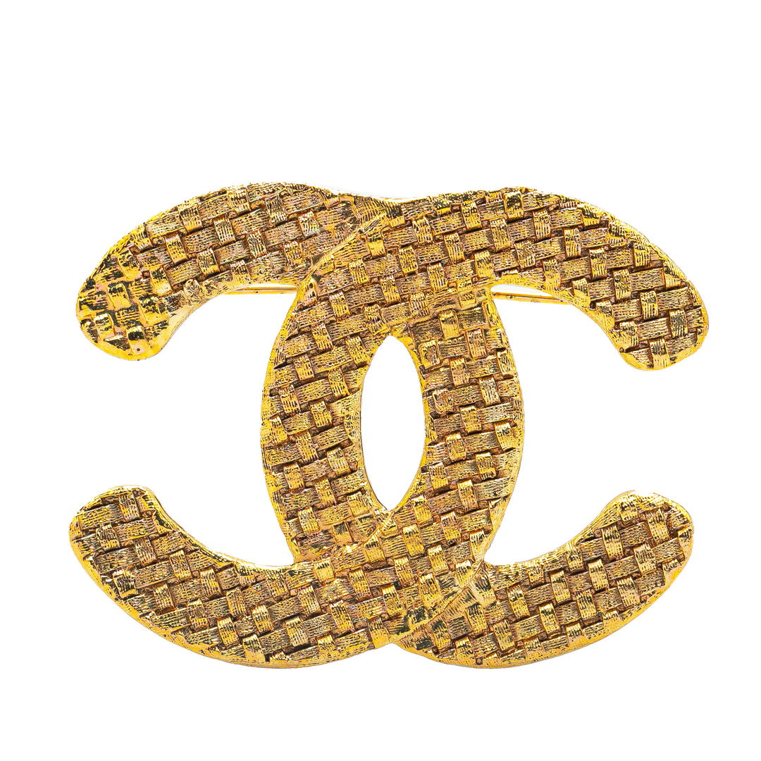 Gold Plated CC Brooch Gold - Gaby Paris