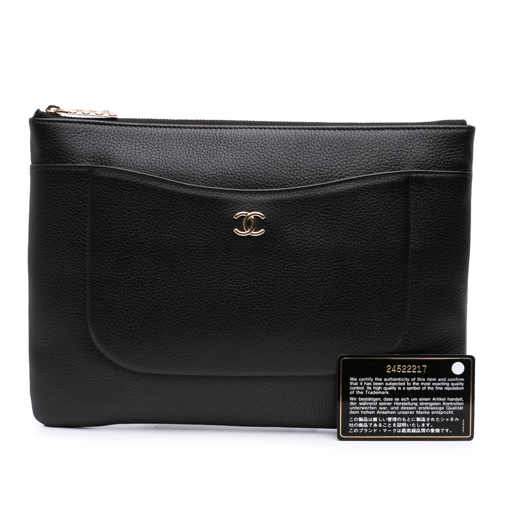 Calfskin Neo Executive Clutch Black - Gaby Paris