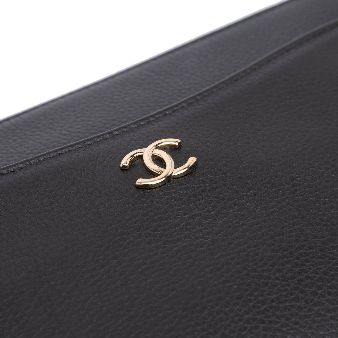 Calfskin Neo Executive Clutch Black - Gaby Paris