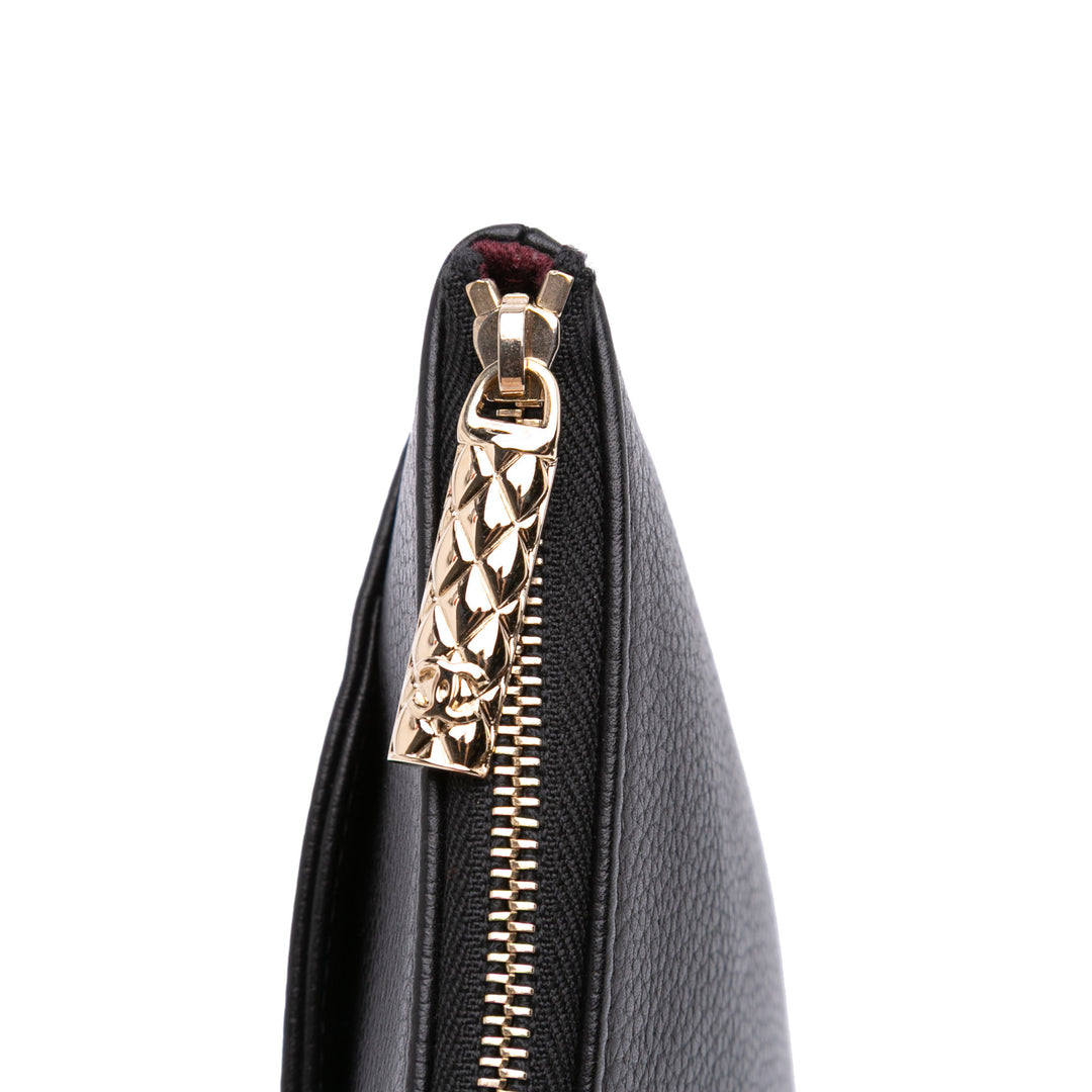 Calfskin Neo Executive Clutch Black - Gaby Paris
