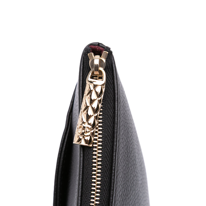 Calfskin Neo Executive Clutch Black - Gaby Paris
