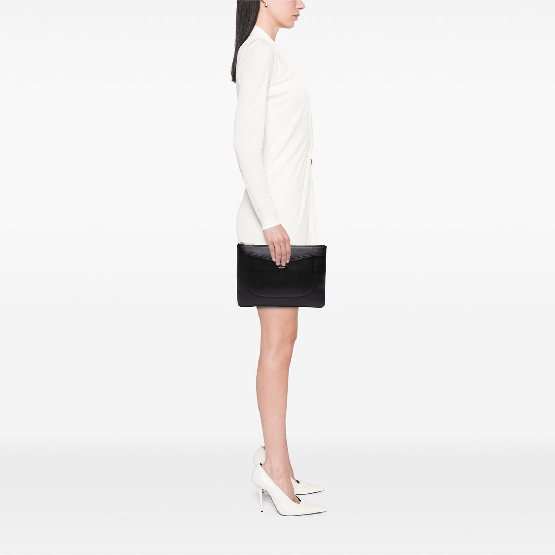 Calfskin Neo Executive Clutch Black - Gaby Paris