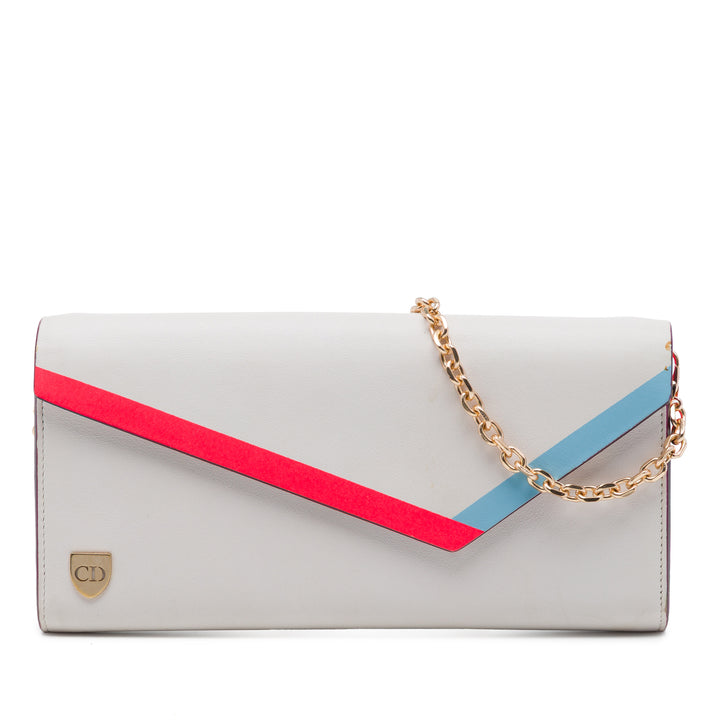 Dior Explorer Croisier Enveloppe Pochette avec chaîne Blanc – vue principale – GABY PARIS