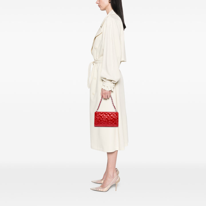 Patent Calfskin Lucky Symbols Shoulder Bag Red - Gaby Paris