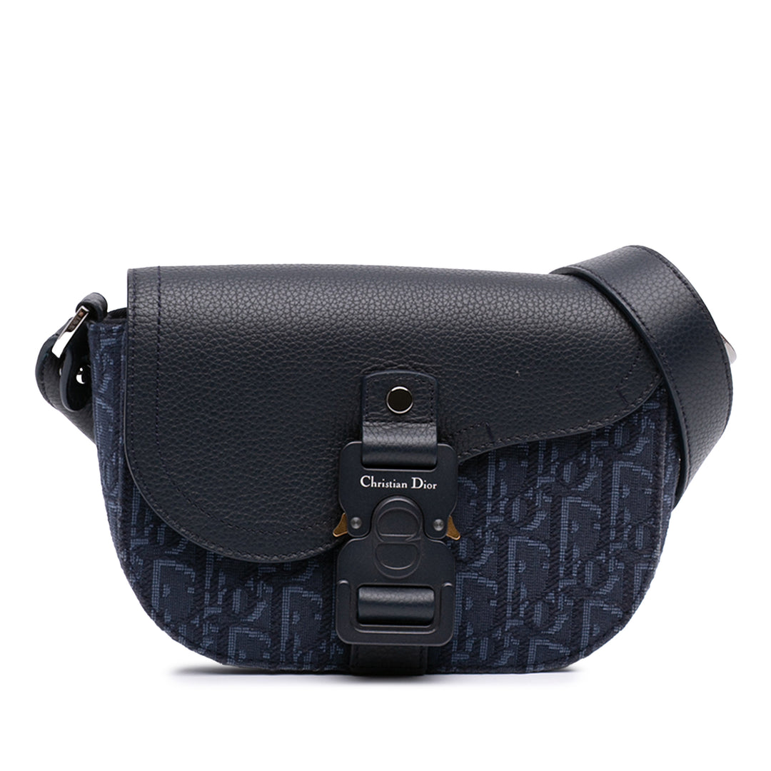Dior Saddle Buckle Sac Messenger Mini Toile Oblique