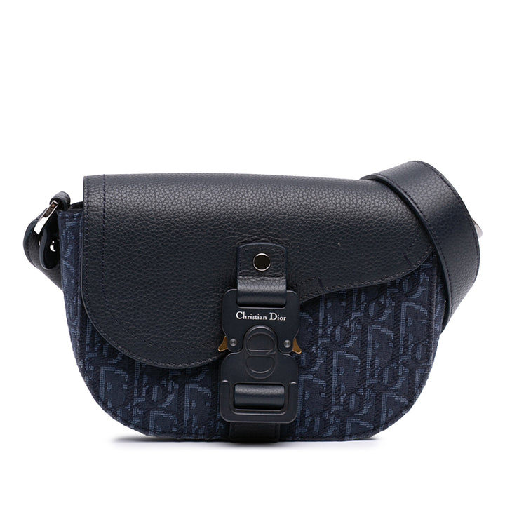 Dior Saddle Buckle Sac Messenger Mini Toile Oblique