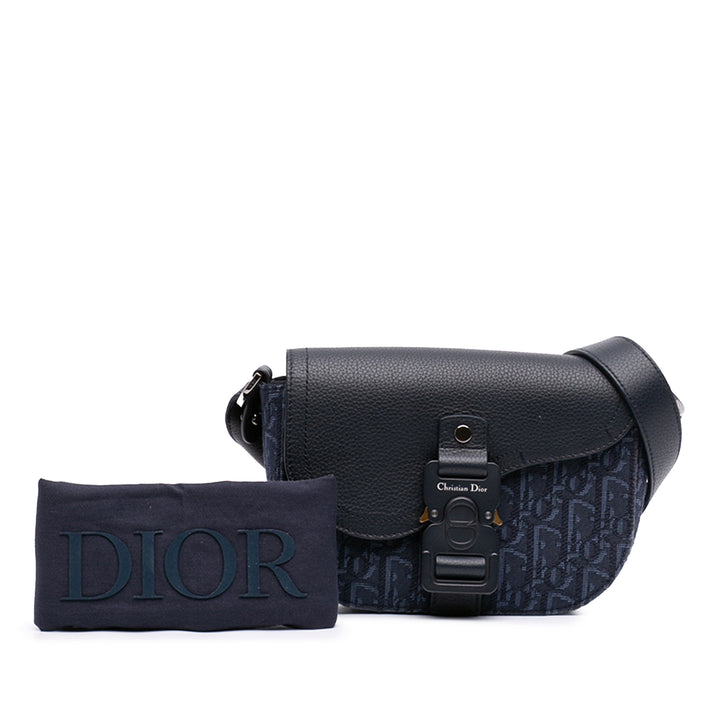 Dior Saddle Buckle Sac Messenger Mini Toile Oblique