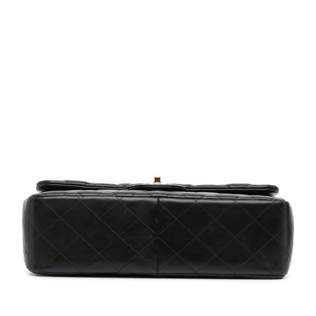 Jumbo Classic Lambskin Double Flap Black - Gaby Paris