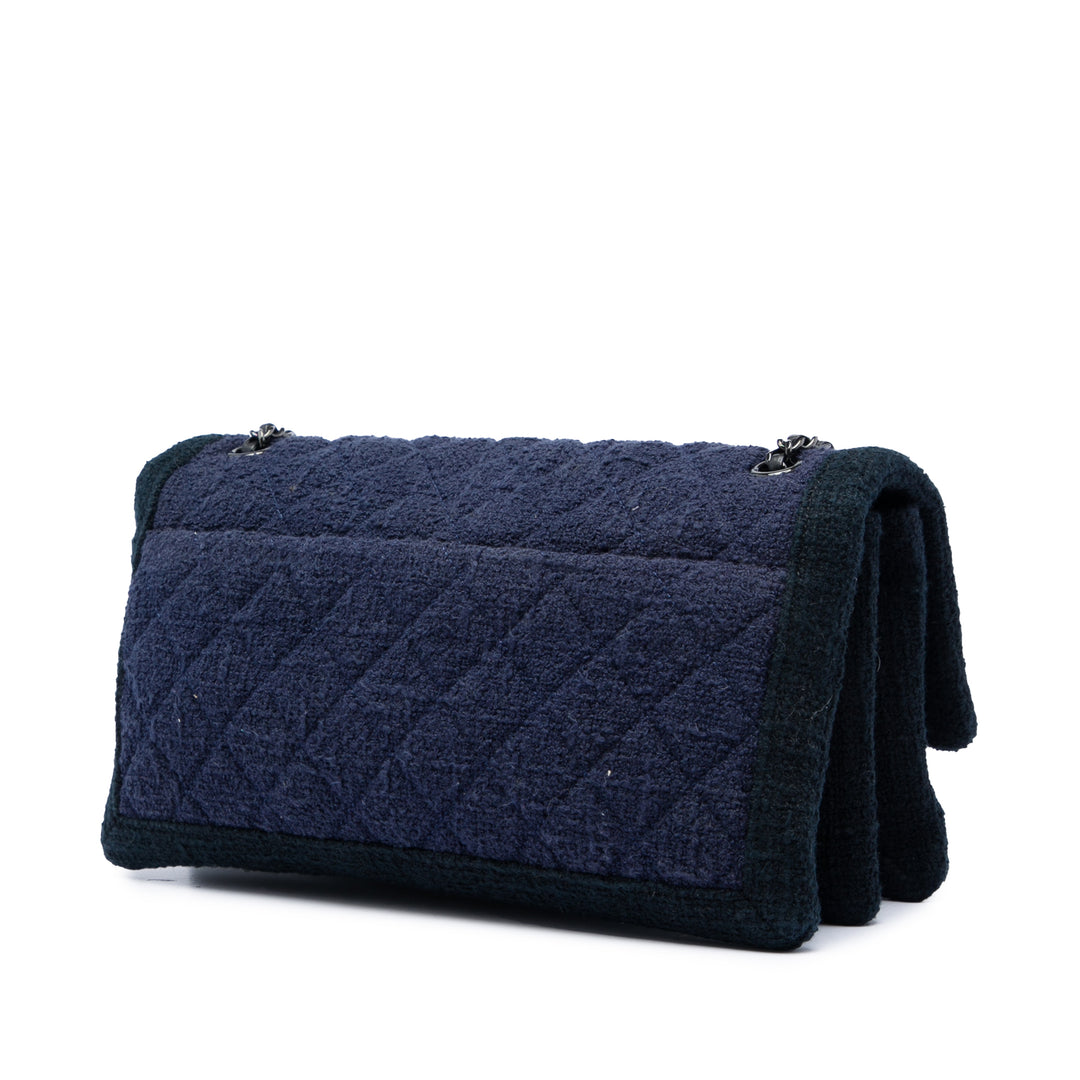 Chanel CC Matelassé Tweed Accordion à rabat