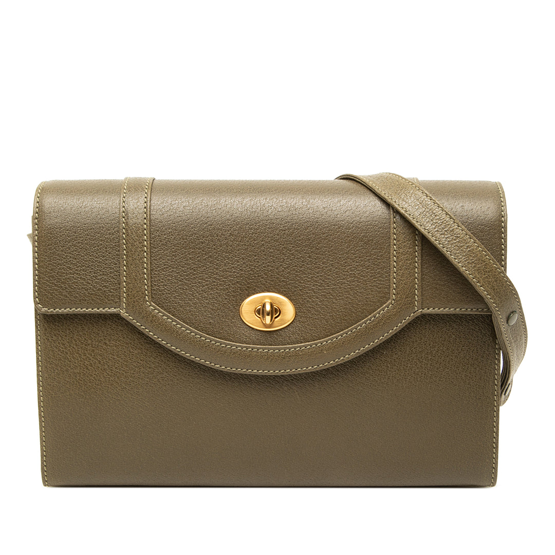 Gucci Sac bandoulière Fermoir tourniquet à rabat Cuir de veau Vert – vue principale – GABY PARIS