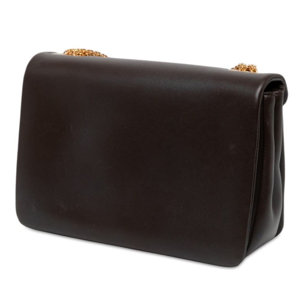 Valentino One Stud Chaîne Sac nappa Marron – vue 2 – GABY PARIS