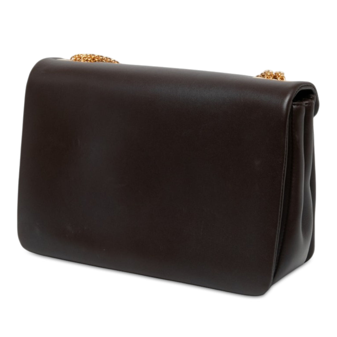 Valentino One Stud Chaîne Sac nappa Marron – vue 2 – GABY PARIS
