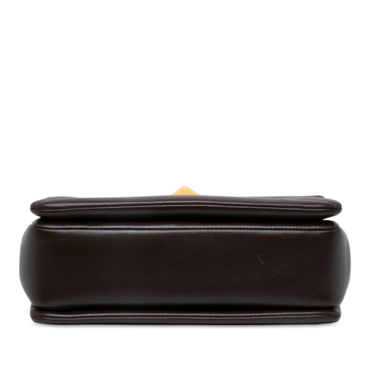 Valentino One Stud Chaîne Sac nappa Marron – vue 3 – GABY PARIS