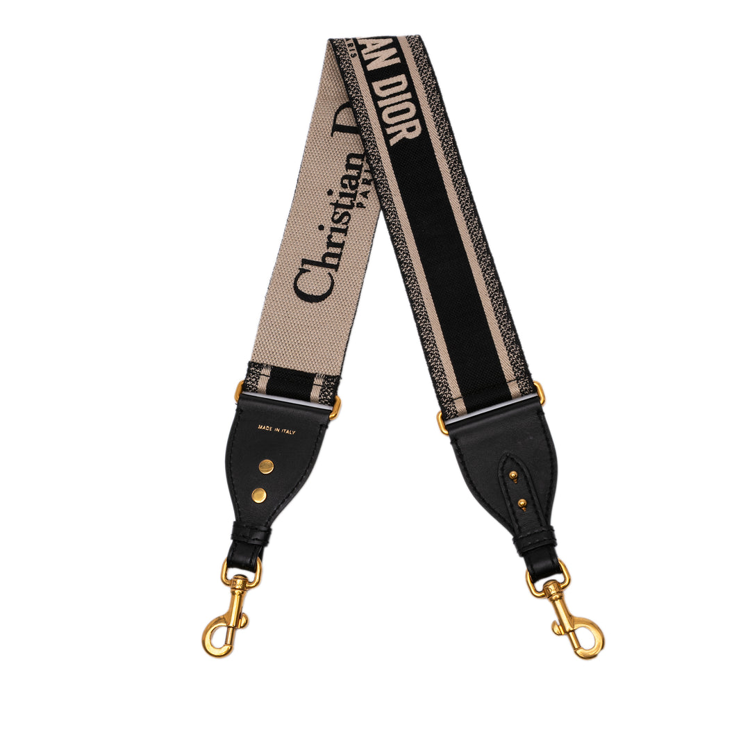 Dior brodé Cotton Adjustable Shoulder Strap with Bague