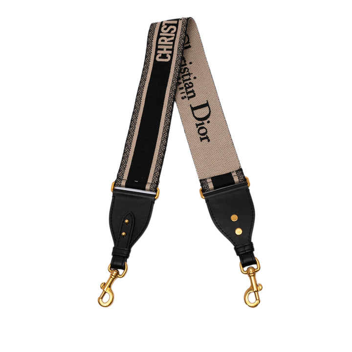 Dior brodé Cotton Adjustable Shoulder Strap with Bague